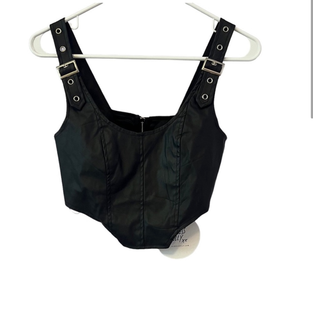 Princess Polly Black Leather Corset size 4